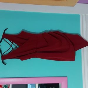 Fashion Nova Red Strappy Body Con Dress Size Large